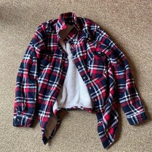 Plaid fleece jacket